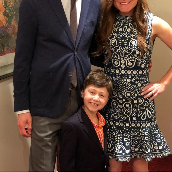 Alice & Olivia blue and white sleeveless dress - Picture 2 of 6